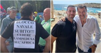 Copertina di “Cedere Lampedusa all’Africa”, il vicesindaco leghista dell’isola chiede l’intervento di Salvini contro il militante della Lega a Pontida