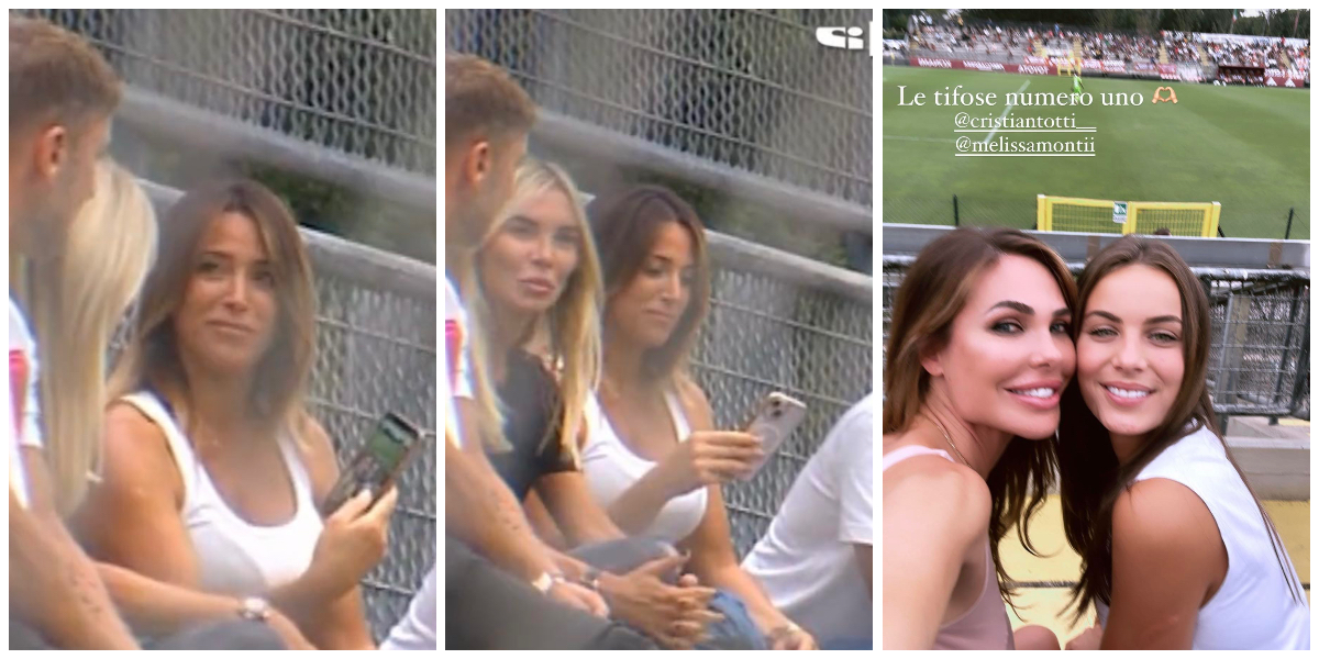Francesco Totti allo stadio con Noemi Bocchi: un’amica mostra loro una foto di Ilary Blasi, anche lei in tribuna e le reazioni sorprendono