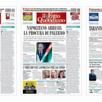 Copertina di Il Fatto e Napolitano: rapporto burrascoso sempre a viso aperto