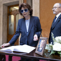 Giovanna Ralli alla camera ardente per Giorgio Napolitano, Roma 25 settembre 2023.
ANSA/MASSIMO PERCOSSI
