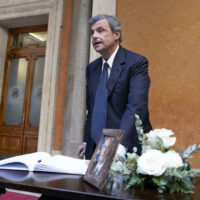 Carlo Calenda alla camera ardente per Giorgio Napolitano, Roma, 25 settembre 2023
ANSA/MASSIMO PERCOSSI