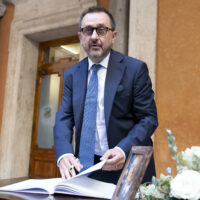 Ettore Rosato alla camera ardente per Giorgio Napolitano. Roma 25 settembre 2023
ANSA/MASSIMO PERCOSSI