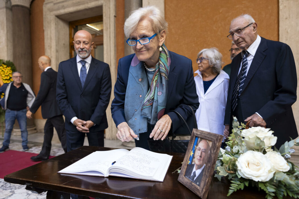 Livia Turco alla camera ardente per Giorgio Napolitano, Roma, 25 settembre 2023. ANSA/MASSIMO PERCOSSI