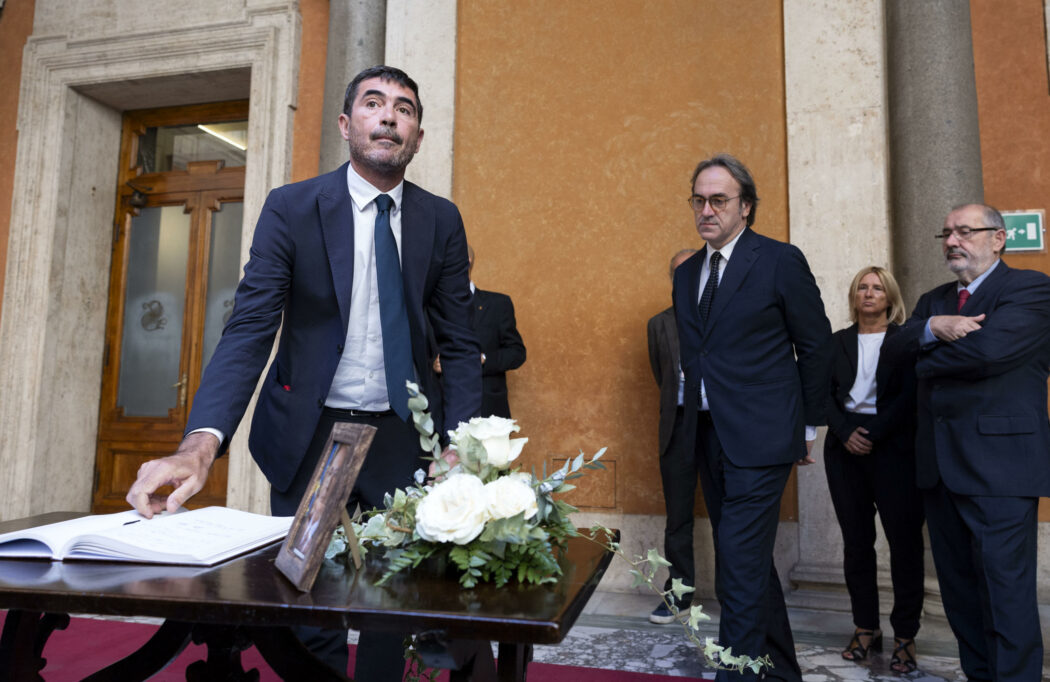 Nicola Fratoianni, Angelo Bonelli, alla camera ardente per Giorgio Napolitano, Roma, 25 settembre 2023. ANSA/MASSIMO PERCOSSI