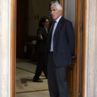 Pier Ferdinando Casini alla camera ardente per Giorgio Napolitano, Roma, 25 settembre 2023. ANSA/MASSIMO PERCOSSI