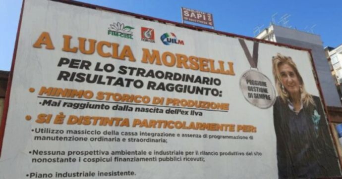 Ex Ilva, Taranto piena di striscioni anti-Ad