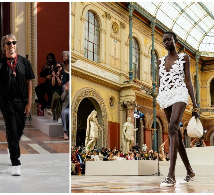 Valentino sfila a Parigi e annulla il confine tra nudità e vestito. Pierpaolo Piccioli: “Agghiacciato dal dibattito sessista sul corpo delle donne, qui celebro la loro libertà di espressione”
