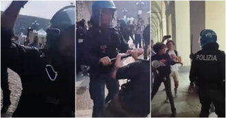 Copertina di “Che ca*** picchi, non vedi che è un ragazzino?”: la carica della polizia ripresa da una studentessa. Le tensioni al corteo anti-Meloni