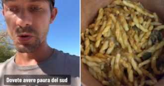 Copertina di “Non venite in Puglia, è pericoloso: la gente ti offre da mangiare”: il video del tiktoker a Polignano a Mare è virale