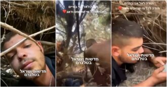 Copertina di Israele, gruppo di partecipanti al Nova Festival si nasconde dietro le piante per sfuggire alla raffica di colpi di Hamas