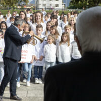 Il presidente della Repubblica, Sergio Mattarella, alla cerimonia di commemorazione della tragedia del Vajont, Longarone (Belluno), 9 ottobre 2023. ANSA/PAOLO GIANDOTTI/US QUIRINALE +++ NO SALES, EDITORIAL USE ONLY +++ NPK +++