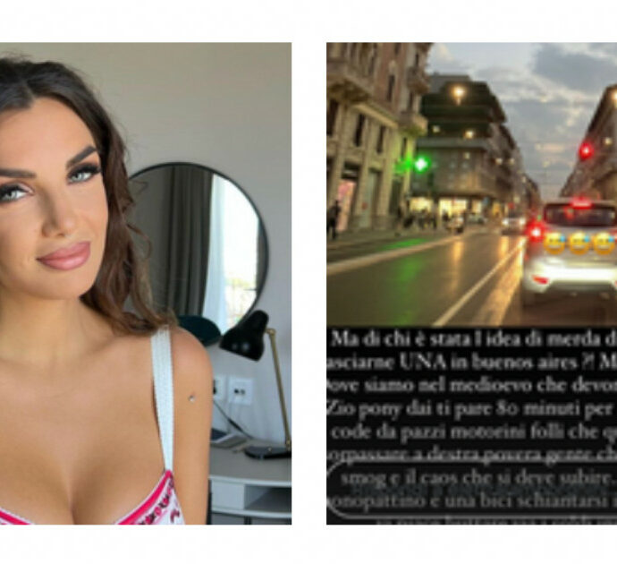 Elettra Lamborghini furibonda: “Come vi piace buttare via i soldi… Idea di merd* lasciare una sola corsia in Corso Buenos Aires a Milano”