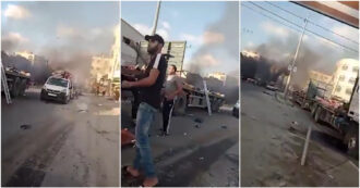 Copertina di Il video del bombardamento sul convoglio di civili in fuga da Gaza: morti donne e bambini. Le immagini dopo l’attacco israeliano