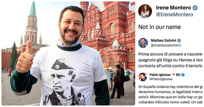 Gaza, Salvini attacca la ministra spagnola. Il marito Pablo Iglesias “lo asfalta”: “In Italia governo con fascisti e ridicoli codardi come te”