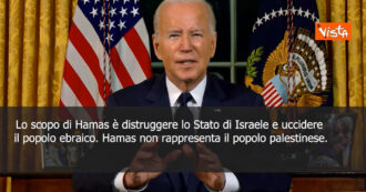 Copertina di Biden: “Hamas non rappresenta i palestinesi, li usa come scudi umani. Terroristi e Putin vogliono cancellare le democrazie”