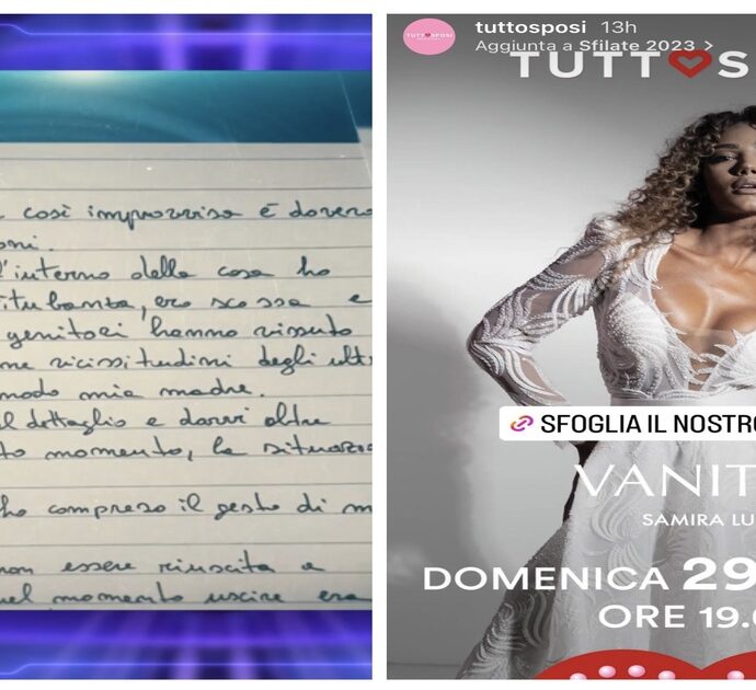 Grande Fratello, la lettera di Heidi Baci emoziona. L’eliminazione di Samira Lui non stupisce: “Annunciata ospite di una sfilata prima dell’eliminazione