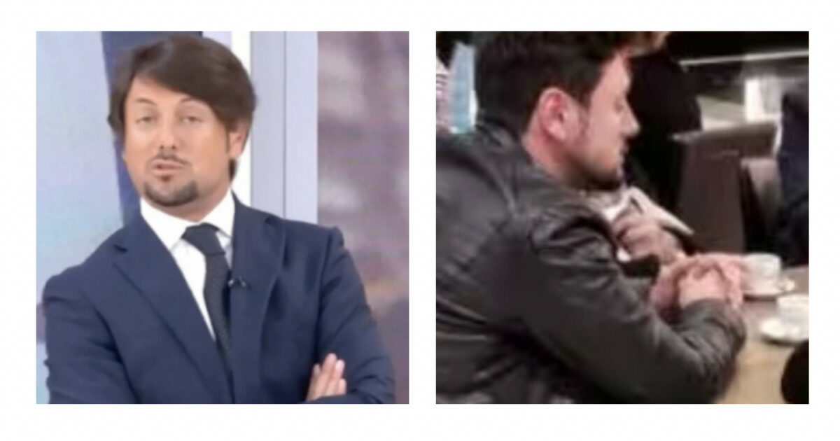 Andrea Giambruno al bar del centro commerciale di Orio al Serio in attesa della decisione di Mediaset