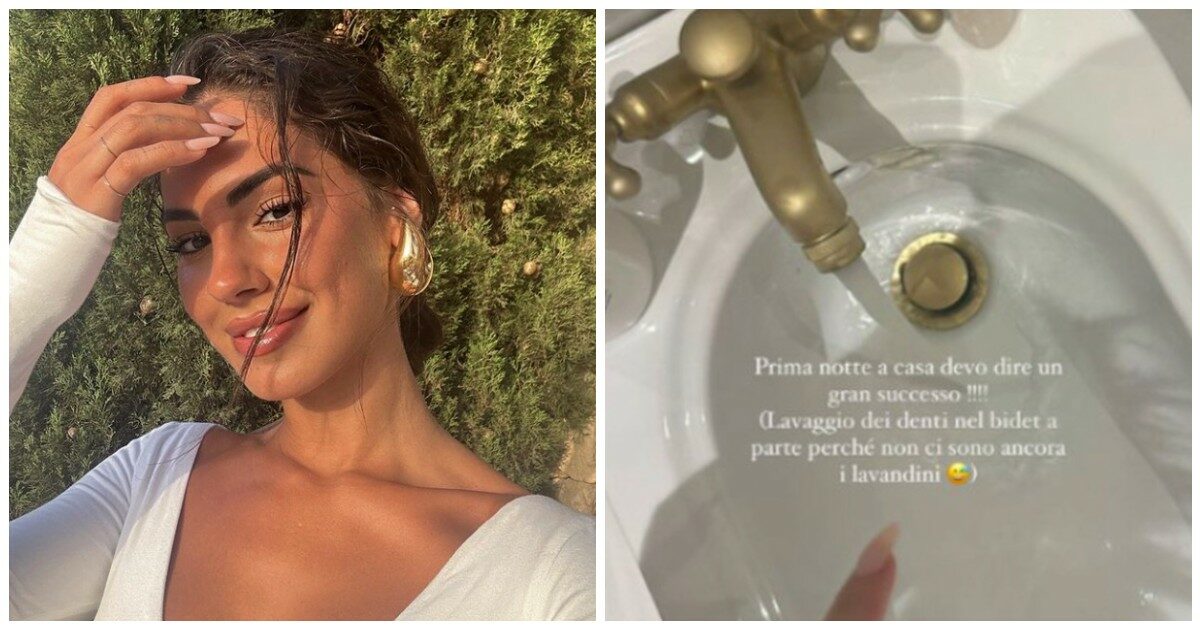 Giulia De Lellis e la prima notte nella nuova casa a Milano: “Ci siamo lavati i denti nel bidet”