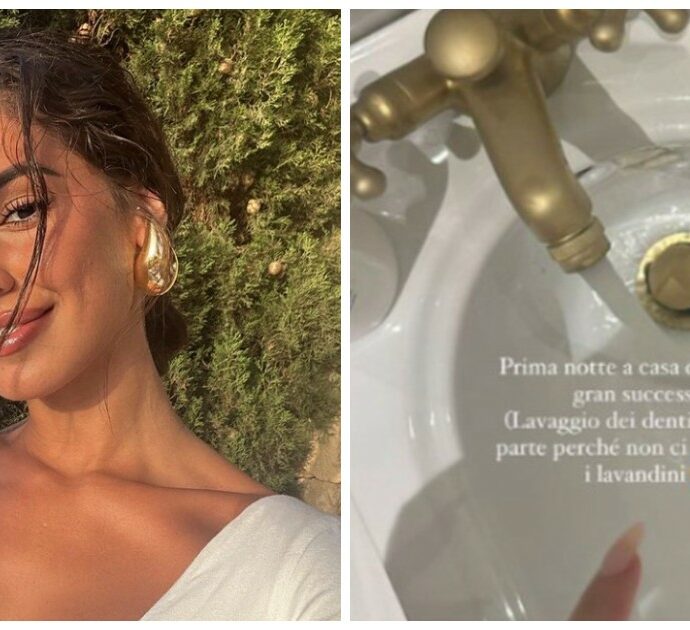 Giulia De Lellis e la prima notte nella nuova casa a Milano: “Ci siamo lavati i denti nel bidet”