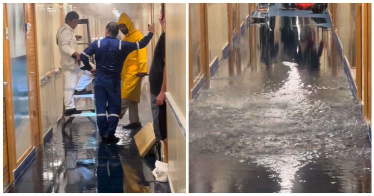 Crociera da incubo, la nave si allaga e ‘piove’ acqua dai soffitti: “Svegliati così alle 2 di notte, esperienza assolutamente terrificante”