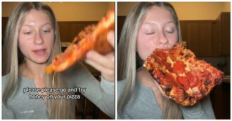 Copertina di La pizza con il miele diventa virale su TikTok, ma l’abbinamento fa discutere: “È un crimine”