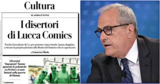 Copertina di Merlo scrive su Repubblica che “Zerocalcare somiglia ad Hamas” per la rinuncia al Lucca Comics. E parte della redazione si dissocia