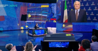 Copertina di Tajani a Fazio: “Complimenti per la trasmissione, lavorate molto bene”. E la risposta del conduttore è una stoccata