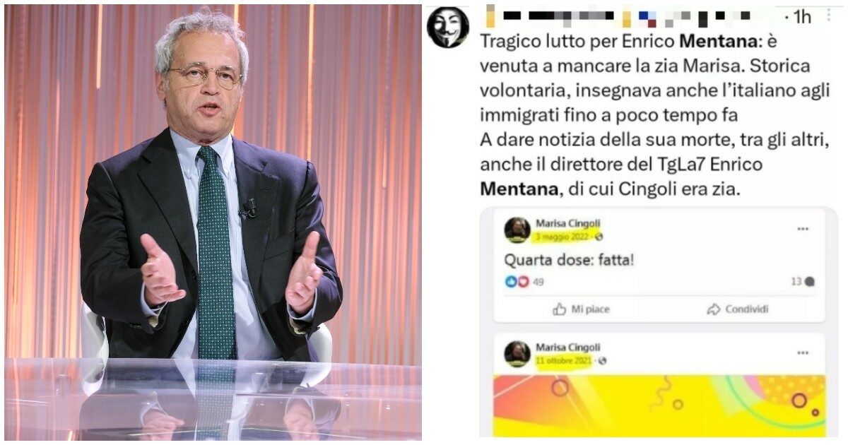 Enrico Mentana sbotta contro i No Vax: “La morte di mia zia Marisa Cingoli strumentalizzata per le loro campagne di odio, inventando un legame con il vaccino”