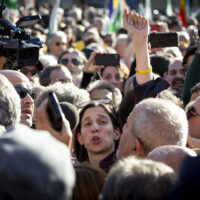 La segretaria Pd, Elly Schlein, alla manifestazione del PD a piazza del Popolo, Roma, 11 novembre 2023
ANSA/MASSIMO PERCOSSI