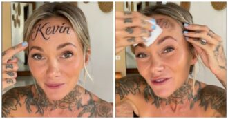Copertina di Influencer si tatua il nome del fidanzato sulla fronte ma è tutto finto: “Vi devo dire la verità e perché l’ho fatto”