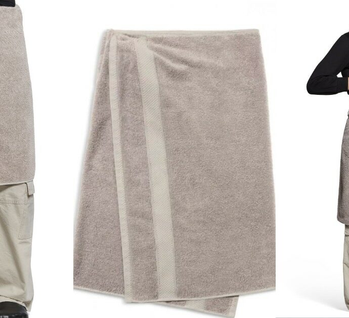 La gonna-asciugamano di Balenciaga (da 700 euro) è l’ultima tendenza: ecco la Towel Skirt, dal bagno alla passerella