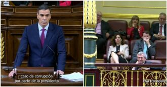Copertina di Spagna, la presidente di Madrid Ayuso chiama Sanchez “figlio di pu****a” in Aula. Parlava di presunta corruzione per il caso mascherine – Video