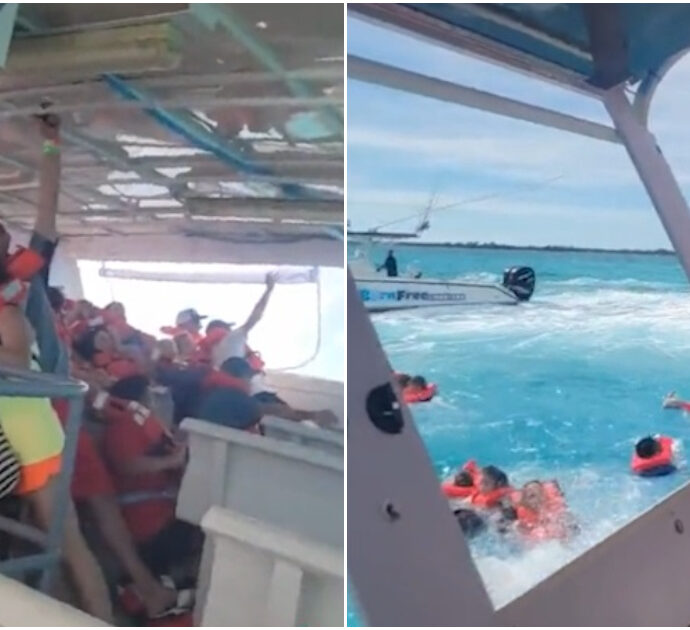 Barca con cento turisti a bordo affonda alle Bahamas: muore una donna. Il video choc girato da un passeggero: “Stiamo affondando”
