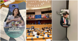 Copertina di Imboscate agli europarlamentari e volantini sulle porte degli uffici: l’offensiva dei lobbisti a Bruxelles contro la stretta sugli imballaggi
