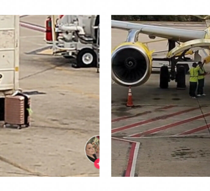 “Caro passeggero, il tuo bagaglio rosa è rimasto a terra e nessuno se ne accorge”: il video della titktoker sulla ‘valigia abbandonata’ diventa virale
