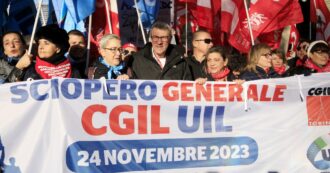 Copertina di Sciopero Cgil-Uil, in migliaia manifestano da Torino a Bologna. Si ferma anche il comparto aereo: Ita cancella 42 voli