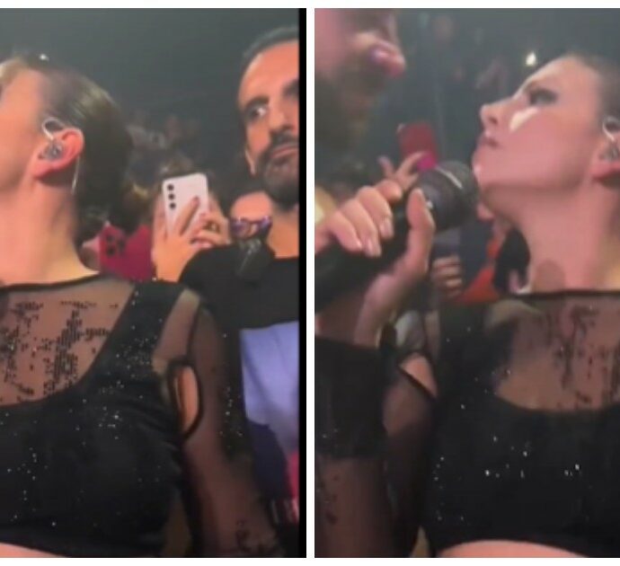 Emma Marrone bacia un fan durante un suo concerto, il video impazza sul web: “Sono geloso”, “Sto svenendo io per te”
