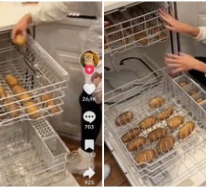 Lavare le patate in lavastoviglie, la nuova folle moda che spopola su TikTok: “Si risparmia tanto tempo e sono pronte in quattro minuti”