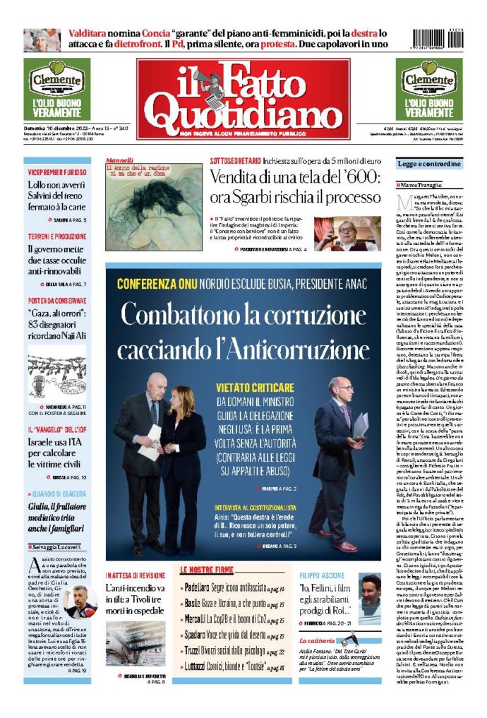 Copertina di domenica 10 Dicembre 2023