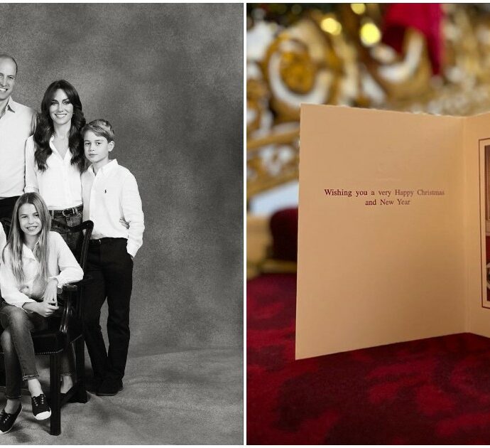 Gli auguri di Natale della Famiglia Reale: Carlo e Camilla con i mantelli in ermellino, William e Kate in jeans