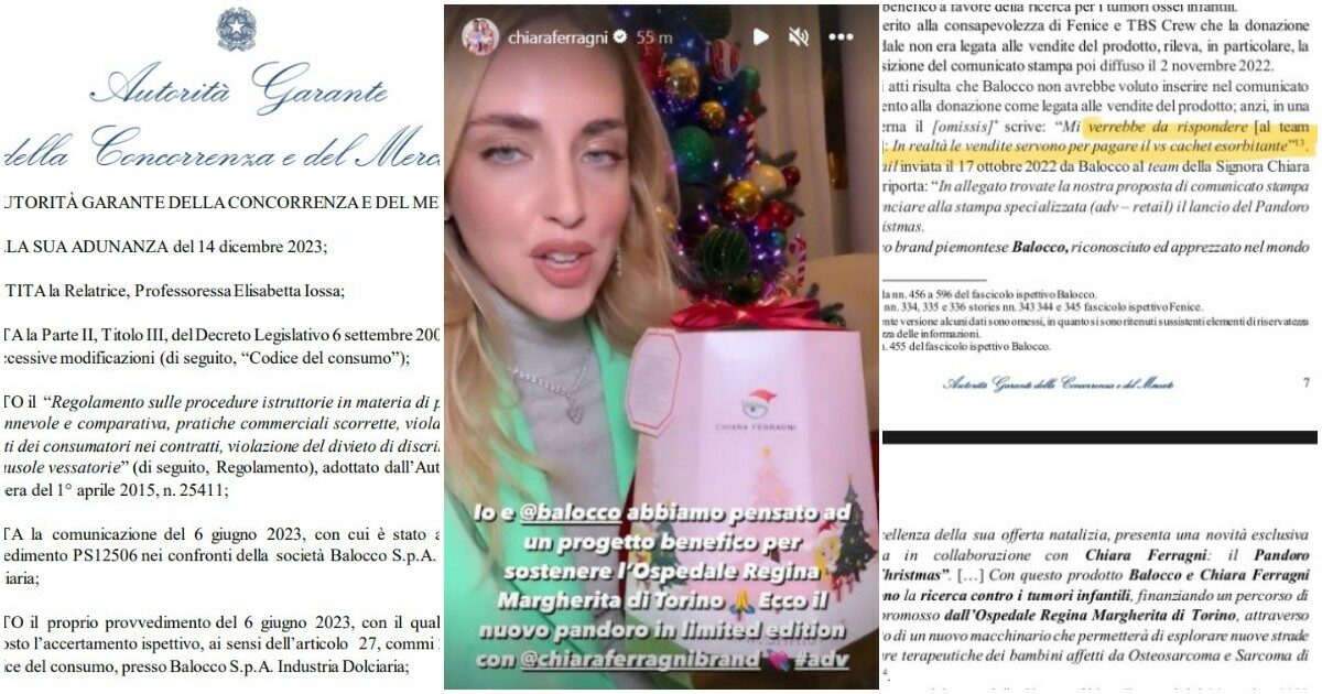 Caso Ferragni, Balocco impugna il provvedimento dell’Agcm: “E’ ingiusto, abbiamo operato correttamente”