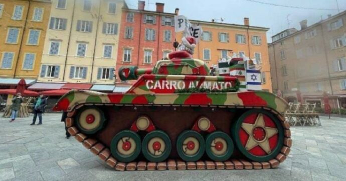 Carro armato con bandiera israeliana in piazza a Modena: quando il bellicismo diventa follia