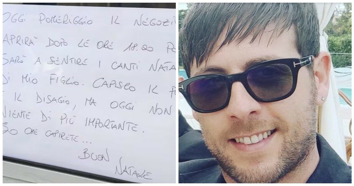 Chiude il negozio per andare alla recita di Natale del figlio: “Non c’è niente di più importante, so che capirete”