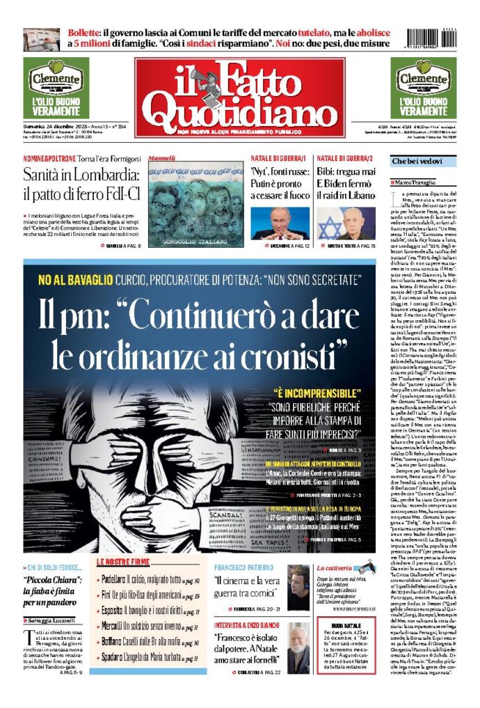 Copertina di domenica 24 Dicembre 2023