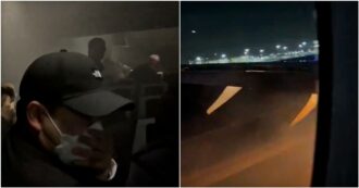 Copertina di Aereo a fuoco a Tokyo, il fumo e il panico tra i passeggeri: i video girati dentro il velivolo