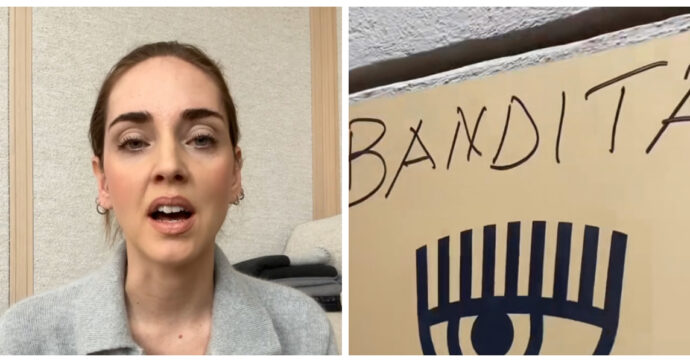 Copertina di Chiara Ferragni, imbrattato il suo negozio in via del Babuino a Roma: “Bandita”, “Truffatrice”