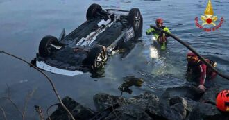 Copertina di Auto nel lago di Como, vigile fuori servizio si tuffa ed estrae le persone a bordo. Una morta e due feriti