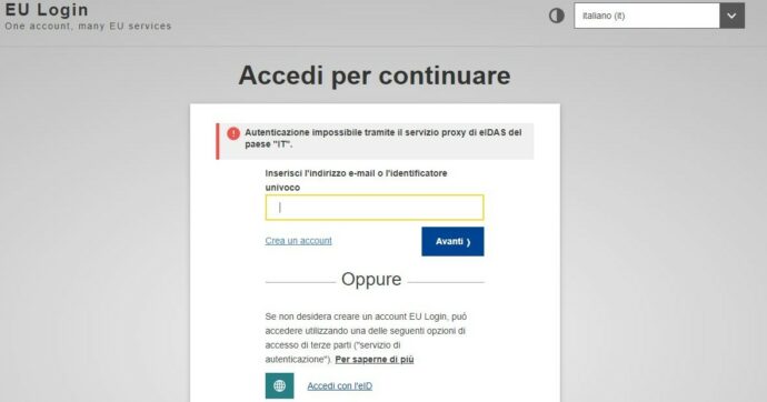 “Autenticazione impossibile”, da ottobre problemi (solo) per gli utenti italiani ad accedere con Spid ai servizi web dell’Ue