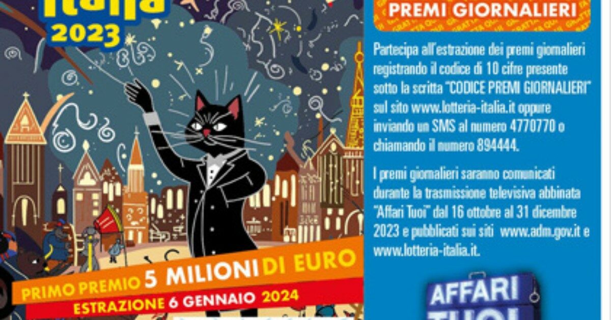 Lotteria Italia 2024, su Rai 1 l’estrazione del 6 gennaio ad “Affari Tuoi”: in palio 5 milioni di euro (senza tassazione)