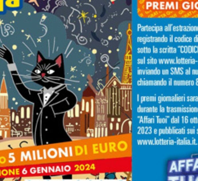 Lotteria Italia 2024, su Rai 1 l’estrazione del 6 gennaio ad “Affari Tuoi”: in palio 5 milioni di euro (senza tassazione)